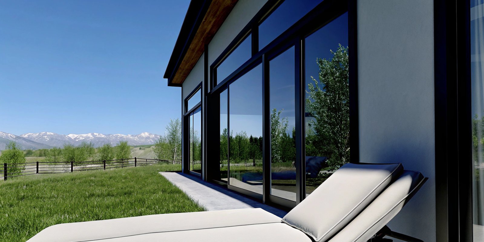 A modern luxury home that qualifies for a 12-month bank statement jumbo loan.